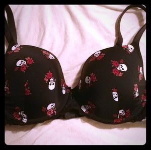 TORRID Skull Roses Print T-Shirt Bra 42B